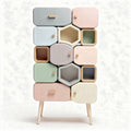 Honeycomb storage cabinet with mixed pastel colors 80 x 40 x 150cm