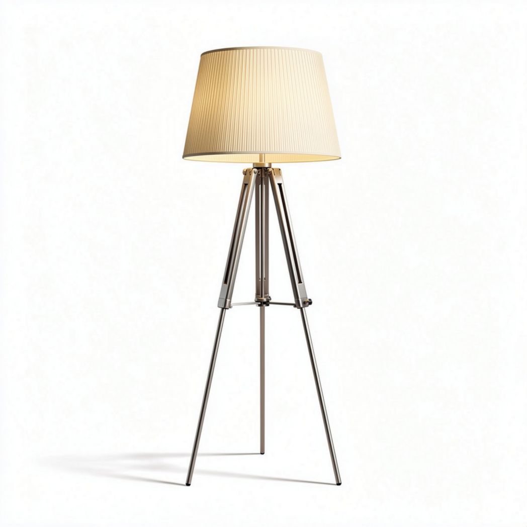 Tripod floor lamp with fabric shade and metal base 30 x 30 x 150cm