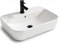 Ceramic countertop sink with modern design and matte white finish 50 x 35 x 15cm