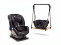 Convertible car seat and infant swing set in black with safety features