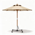 Offset patio umbrella with beige canopy and aluminum frame 250 x 250 x 250cm