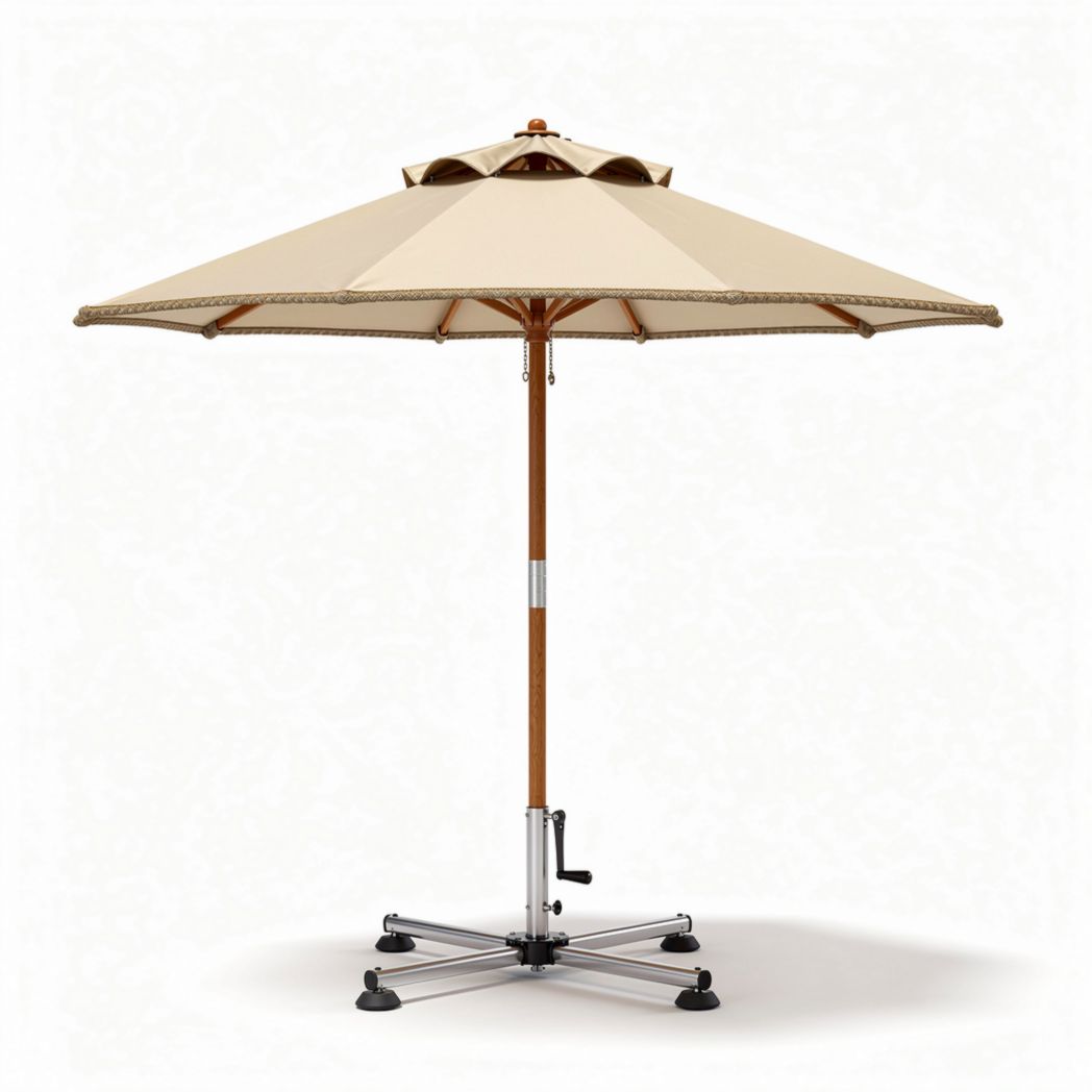 Offset patio umbrella with beige canopy and aluminum frame 250 x 250 x 250cm