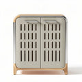 Modern minimalist storage cabinet with wood and metal accent 60 x 40 x 80cm