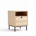 Wooden nightstand with storage drawer and open shelf 45 x 40 x 50cm